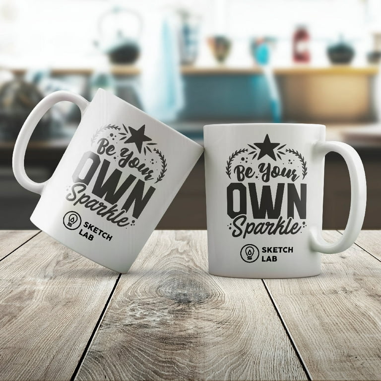 SketchLab Silver mugs for sublimation 11 oz (box of 12 and 36 units)  ,Creating Custom Coffee Mugs, heat Press Sublimation Mug, Infusible Blank  with