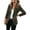 Army Green, variant on Faux Suede Blazer Women Notch Lapel Single Button Shoulder Pads Office Fashion Coat