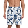 thumbnail image 1 of Balery Skiing Enthusiast Pantalones cortos de pijama de punto de algodón para hombre con cinturilla y bolsillos-3X-Large, 1 of 6