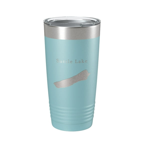 Suttle Lake Map Tumbler Travel Mug Insulated Laser Engraved Coffee Cup Oregon 20 oz Light Blue