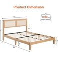 thumbnail image 2 of Queen Size Bed Frame with Rattan Headboard & LED Lights, Platform Bed Frame with Mattress Foundation, No Box Spring Needed, Easy Assembly, 2 of 6