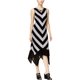 thumbnail image 1 of Vestido acampanado asimétrico con estampado Cheveron para mujer de Kensie, negro, grande Kensie Alinear, 1 of 2