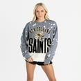 thumbnail image 4 of Women's Gameday Couture  Gray New Orleans Saints Arch Rivals Faded Wash Sweatshirt, 4 of 7