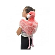 Unipak 22" Hugging Soft Pink Flamingo Plush Backpack With Zipper Compartment