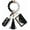 Black, variant on Silicone Key Ring Bracelets Wristlet Keychain Wallet with Net Chapstick Holder for Women