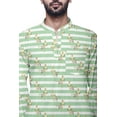 thumbnail image 3 of Atasi Chemise Kurta en Coton à Patte de Boutonnage pour Hommes Imprimée Courte Décontractée, 3 of 5