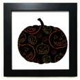 thumbnail image 1 of Recubrimiento de calabaza patron Hallowmas Mesa de pared con marco cuadrado negro, 1 of 4