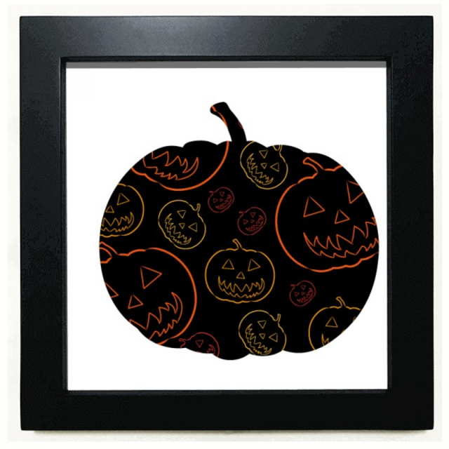 Recubrimiento de calabaza patron Hallowmas Mesa de pared con marco cuadrado negro