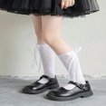thumbnail image 3 of JUNWELL 1pair Girls‘ Lace Bowknot Heart Pattern Mid-Calf Mesh Socks  Suitable For Daily Wear, 3 of 6