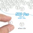 thumbnail image 2 of Uxcell 580pcs 10mm Perlas de Imitación Blancas ABS Rellenos para Jarrones 300g Relleno de Adornos para Manualidades, 2 of 6