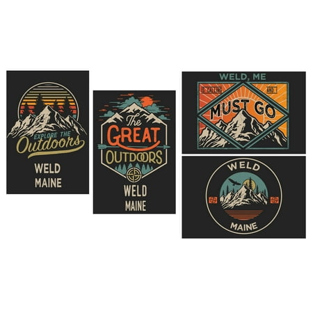 

Weld Maine Souvenir 2x3 Inch Fridge Magnet The Great Outdoors Design 4-Pack