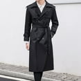 thumbnail image 2 of LIUJUNSHOP Men's Short Trench Coat Mens Double Long Trench Coat with Shoulder Tabs and Belt Stylish Versatile Outerwear, 2 of 7