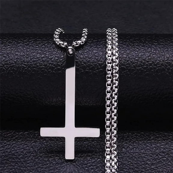 Necklace Pendant Upside Down Cross Necklace Women Men Inverted Cross Necklace Jewelry Necklace Jewelry birthday gifts for women men