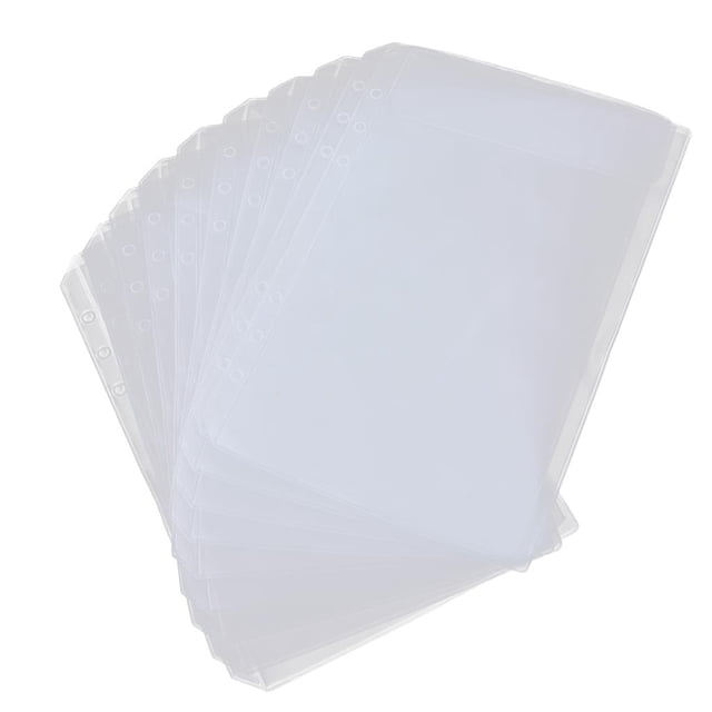 segolike 10pcs Binder Plastic Sleeves Pocket Notebook Refills Cards Holder