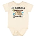 thumbnail image 3 of Inktastic My Grandma Loves Me with Sloth and Hearts Boys or Girls Baby Bodysuit, 3 of 5