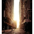 thumbnail image 3 of Cityscape Duvet Cover Set, New York Street with High Skyscrapers at Early Morning Sunrise Manhattan View, Decorative 3 Piece Bedding Set with 2 Pillow Shams, Calking Size, Umber Cream, by Ambesonne, 3 of 3