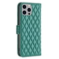 thumbnail image 2 of Techcircle Wallet Case for iPhone 14 Pro, Luxury Fashion Lines Diamond Pattern PU Leather Flip Folio Case Kickstang Card Slots 360°All-around Protecytive Case for iPhone 14 Pro, Green, 2 of 8