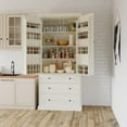 thumbnail image 6 of Historyli Go5H Freestanding Dining Pantry locker, Tall Storage locker With8 Door Shelves, 3 Drawers, 3 Adjustable Shelves, For Dining Room, 6 of 9
