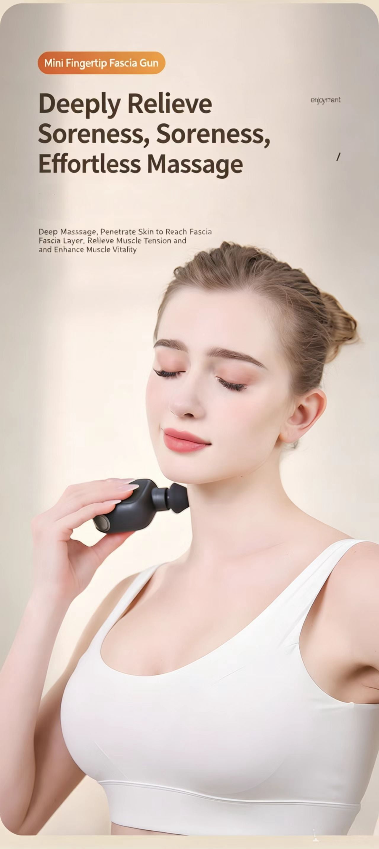 Mini Massage Gun Portable Deep Tissue Percussion Muscle Massager Lightweight Handheld Electric Quiet for Pain Relief Travel Gifts    white