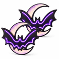 thumbnail image 6 of 2 Pack Halloween Bat Moon Lights, Battery Operated Purple LED Hanging Decorations, Light Up Window Wall Decor for Indoor Covered Porch, 6 of 8