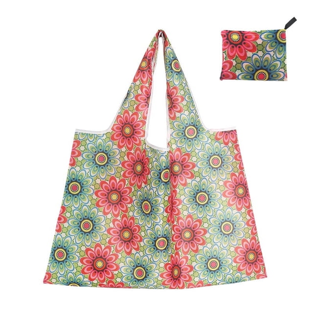 Bolsa de compras plegable de gran capacidad Bolsa plegable ecológica Bolsa de almacenamiento portátil impresa creativa y portátil