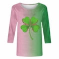 thumbnail image 5 of Meichang Hauts à Manches 3/4 pour Femmes St Patricks Day Shirts Trèfle à Quatre Feuilles T-Shirts Graphiques Décontractés Col Rond Coupe Ample T-Shirts de Vacances St Patricks Day, 5 of 5