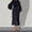 Black, variant on Satin Dress, Long Sleeve Elegant Dress for Women, Loose Fitting Casual Party Dress with Accordion Pleats