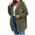 thumbnail image 4 of Long Cardigan Sweaters for Women Winter Fall Fleece Fuzzy Lightweight Open Front Sherpa Jacket Coat with Pockets, 4 of 5