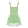 thumbnail image 2 of YONGHS Girls Kids Sleeveless Ballet Leotard Tutu Mesh Skirts Ballerina Team Competition Dancewear Light Green 5-6, 2 of 7