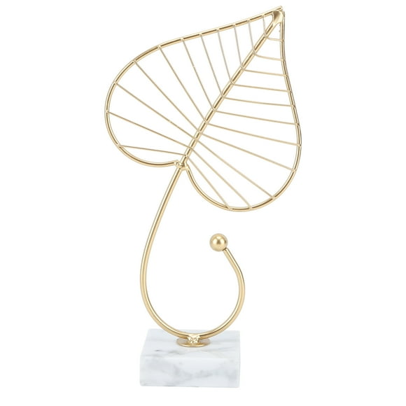 Leaf Sculpture Statue, Light Luxury Marble Base Easy to Clean Home Decoration for Hallway