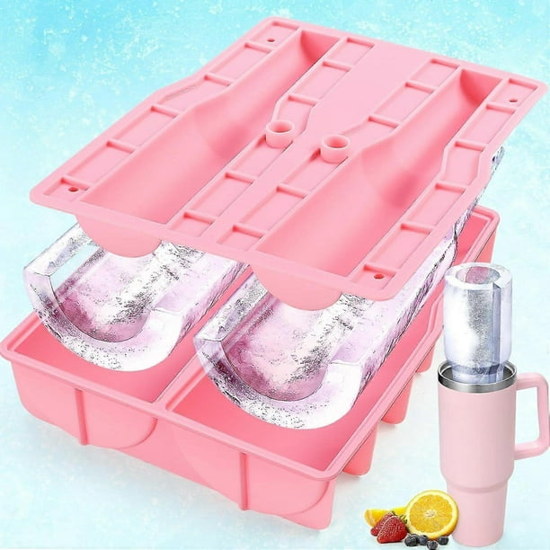Tumbler Ice Mold Ice Cup Ice Cube Tray Tumbler Ice Cube Tray Silicone Ice Cube Tray with Lid for 40 oz Glass Large Ice Cube Mold for Chilled Beverages