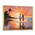 thumbnail image 2 of Designart "Caraibe Sunset Charm II" Beach Floater Framed Canvas Art Print, 2 of 7