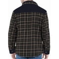 thumbnail image 4 of Chaqueta informal de franela a cuadros con botones y forro polar cálido para exteriores para hombre con bolsillos laterales, 4 of 4