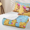 thumbnail image 4 of Castle Fairy Baseball Bat Glove Twin Quilt Set,Blue Ice Cream Drip Twin Coverlet Set,Brown Pink Yellow, 4 of 7