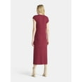 thumbnail image 2 of Time and Tru Women's Ribbed Column Dress with Short Sleeves, XS-XXXL, 2 of 4