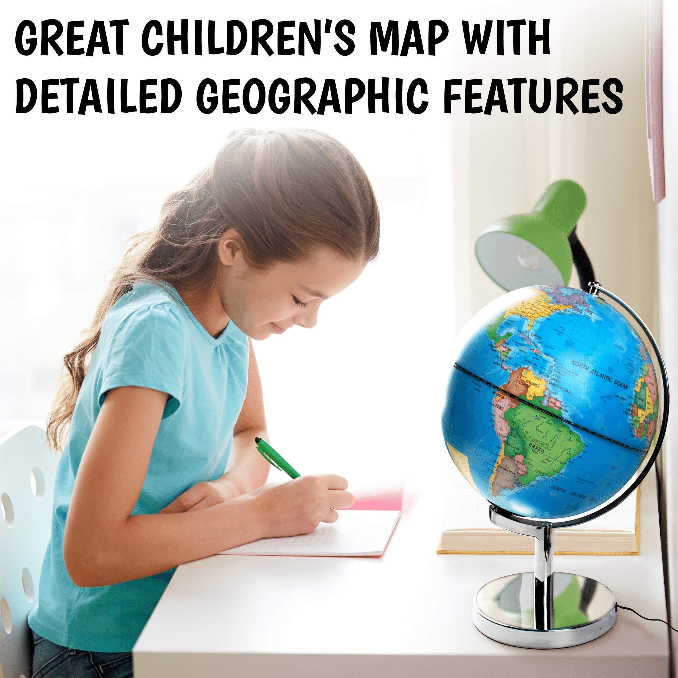  Globes For Kids 3-in-1 Light Up World Globe With Stand -  Illuminated Star Map And Built-in Night Lamp Projector, 8” - Learning &  Educational STEM Toys, Gifts For Kids Ages 8