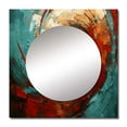 thumbnail image 2 of Designart "Majestic Motion Spiral in Red and Blue IV" abstract spirals Red Large Square Mirror - Square Bedroom Mirror Printed Wall Decor - Modern Square Printed Wall Mirror Art, 2 of 5
