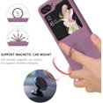 thumbnail image 5 of Samsung Galaxy Z Flip 5 Case, Galaxy Z Flip5 Phone Case Slim Liquid Silicone Kickstand Case with Finger Ring Holder Car Mount Supported Shockproof Galaxy Z Flip 5 Case for Women, Lilac Purple, 5 of 16