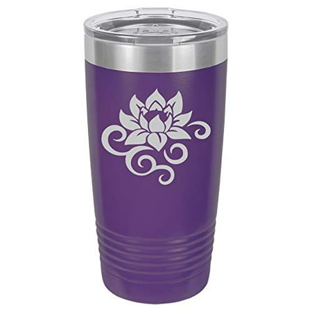 

Tumbler Stainless Steel Vacuum Insulated Travel Mug Lotus Flower Scroll (Purple 20 oz)
