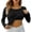Black, variant on Long Sleeve Shirts for Women 2026 Spring Crewneck Slim Fit Ruched Undershirt with Build-in Bra Padded Blouse Top