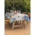 thumbnail image 2 of Outdoor Tablecloth with Umbrella Hole and Zipper, Easter Rectangle Table Cloth 54x80 Inch Waterproof Tablecloth, Farmhouse Retro Spring Rabbits Gnomes Blue Flowers Picnic Table Cover for Patio, 2 of 7