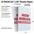 thumbnail image 2 of Now Hiring Landscapers (2-PACK) 24" x 36" Plastic Signs | Sign Insert 4mm Corrugated Plastic Signs Storefront Window Poster, 2 of 2