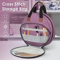 thumbnail image 3 of Bolsa de Bordado Resistente de Tela Oxford para Punto de Cruz con Múltiples Bolsillos y Asa, Bolsa Redonda de Doble Capa para Proyectos de Bordado, Aros, Hilo Dental, 3 of 12