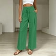 thumbnail image 6 of Guluxicc Women's Wide Leg Lounge Pants Lightweight High Waisted Palazzo Adjustable Tie Knot Flowy Trousers with Pockets, 6 of 8
