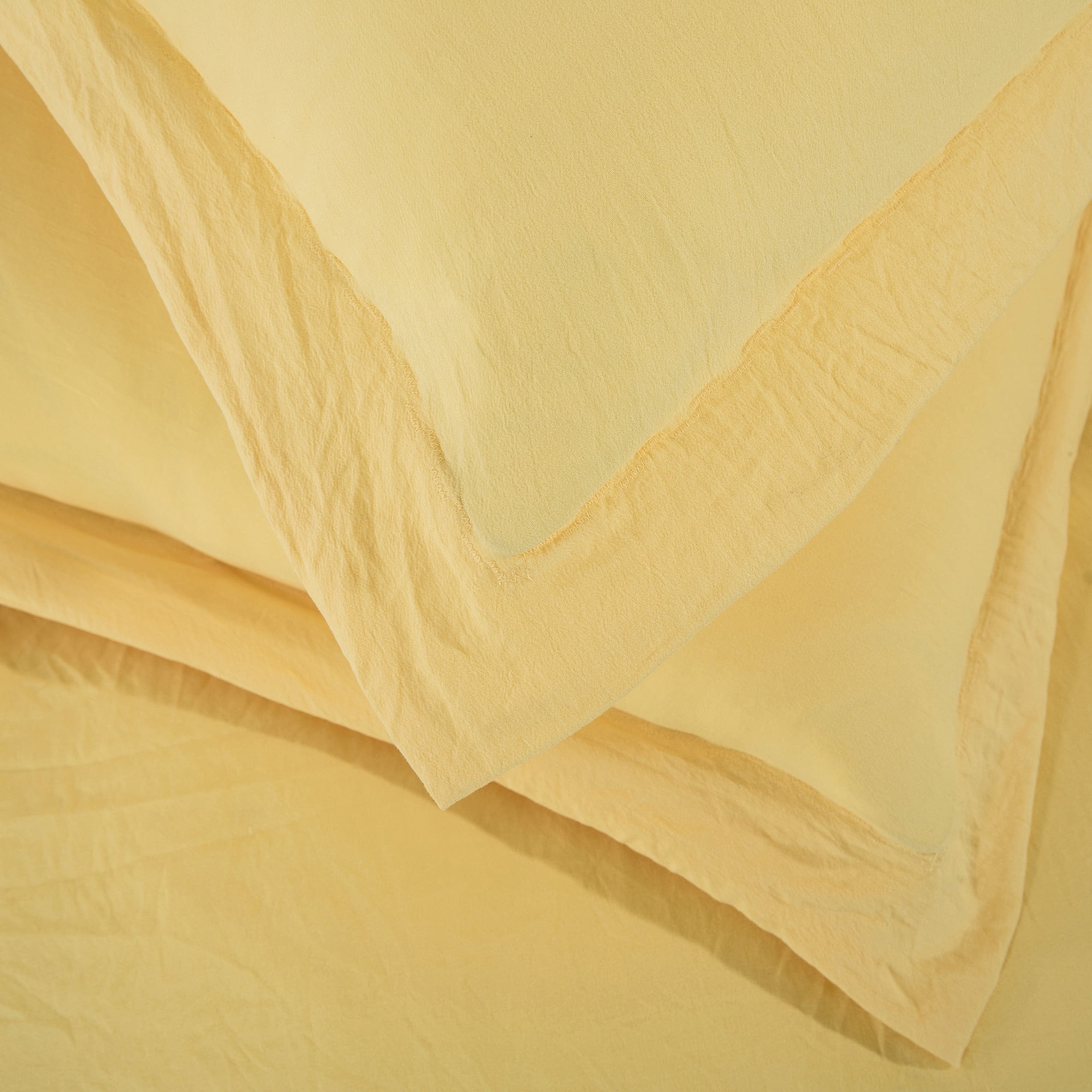 Sweet Home Collection Premium Quality Washed Crinkled Duvet Cover King Yellow