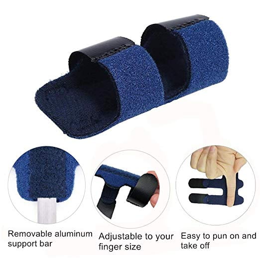 Dilwe Trigger Finger Splint, Finger Brace / Finger Straightening Brace / Trigger Finger Brace, Adjustable Fixing Belt with Built-in aluminium support for Finger Tendon Release & Pain Relief