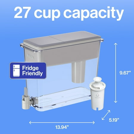 Light damage.  Brita Extra Large Ultramax 27 Cup Grey Filtered Water Dispenser with 1 Standard Filter