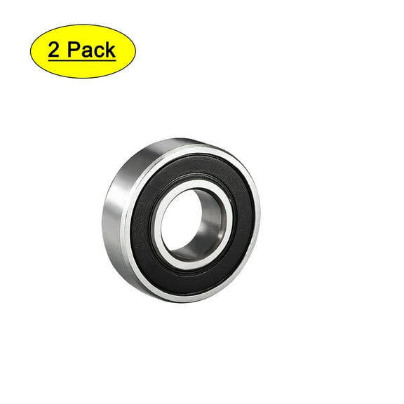 Unique Bargains Deep Groove Ball Bearing 6001RS Double Sealed, 12mmx28mmx8mm Carbon Steel , 2Pcs