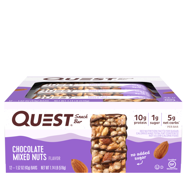 Quest Snack Bar Chocolate Mixed Nuts 12PK