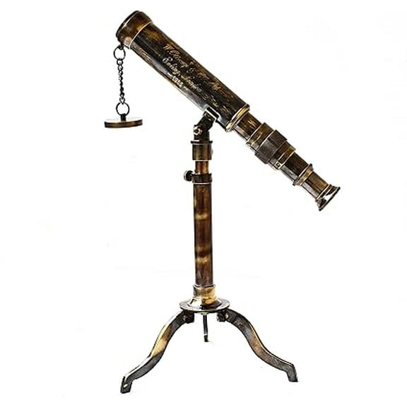 Nautical Telescope W. Ottway London 1915 Vintage Stand Brass Antique Telescope with Brass Extendable Tripod Home & Office Décor